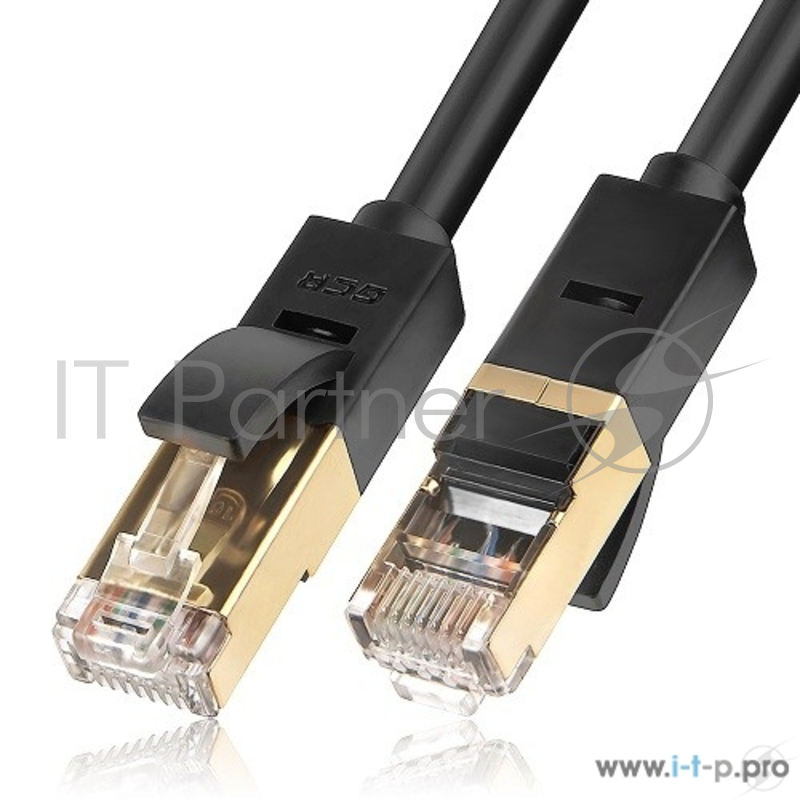 Патч-корд Greenconnect Патч-корд PROF прямой 0.1m, FTP медь кат.6, черный, позолоченные контакты и коннектор, 24 AWG, Deluxe , ethernet high speed 10 Гбит/с, RJ45, T568B(GCR-LNCG626-0.1m)