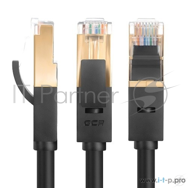 Патч-корд Greenconnect Патч-корд PROF прямой 0.1m, FTP медь кат.6, черный, позолоченные контакты и коннектор, 24 AWG, Deluxe , ethernet high speed 10 Гбит/с, RJ45, T568B(GCR-LNCG626-0.1m)