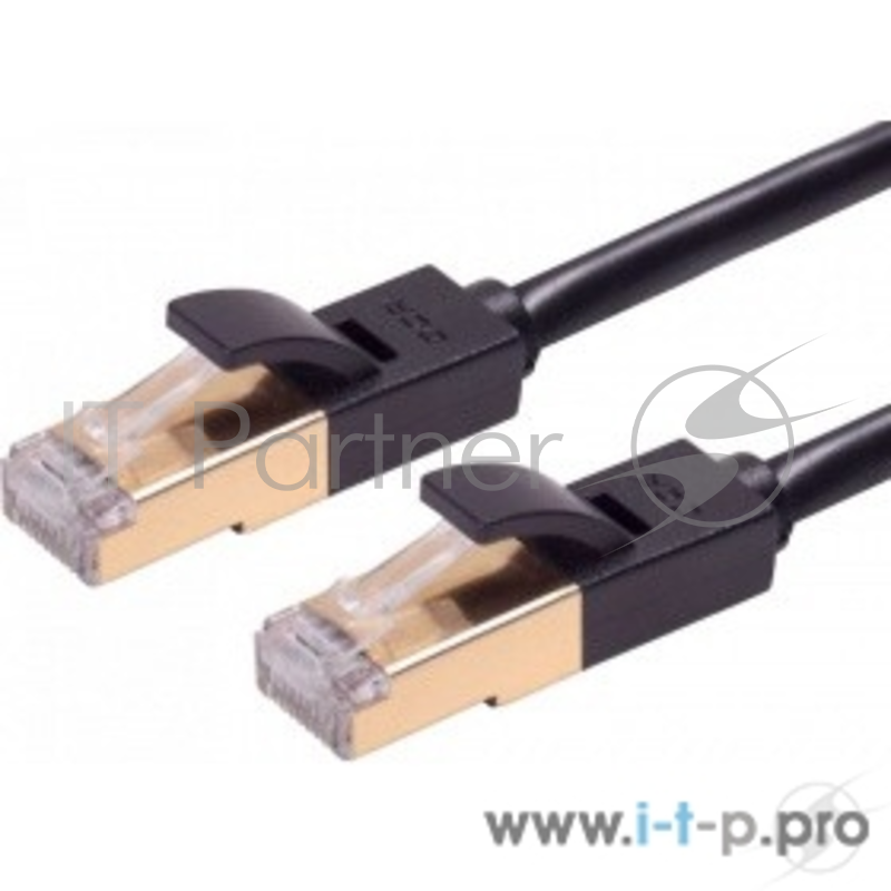 Патч-корд Greenconnect Патч-корд PROF прямой 0.5m, FTP медь кат.6, черный, позолоченные контакты и коннектор, 24 AWG, Deluxe , ethernet high speed 10 Гбит/с, RJ45, T568B(GCR-LNCG626-0.5m)