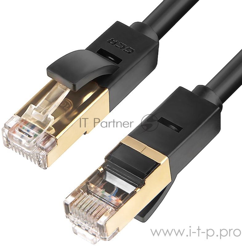 Патч-корд Greenconnect Патч-корд PROF прямой 1.0m, FTP медь кат.6, черный, позолоченные контакты и коннектор, 24 AWG, Deluxe , ethernet high speed 10 Гбит/с, RJ45, T568B(GCR-LNCG626-1.0m)