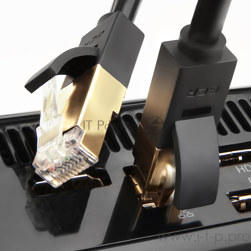 Патч-корд Greenconnect Патч-корд PROF прямой 1.0m, FTP медь кат.6, черный, позолоченные контакты и коннектор, 24 AWG, Deluxe , ethernet high speed 10 Гбит/с, RJ45, T568B(GCR-LNCG626-1.0m)