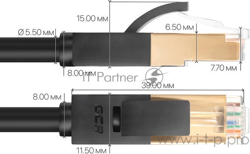 Патч-корд Greenconnect Патч-корд PROF прямой 1.0m, FTP медь кат.6, черный, позолоченные контакты и коннектор, 24 AWG, Deluxe , ethernet high speed 10 Гбит/с, RJ45, T568B(GCR-LNCG626-1.0m)