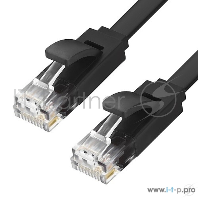 Патч-корд Greenconnect Патч-корд PROF прямой 3.0m, UTP медь кат.6, черный, позолоченные контакты, 24 AWG, ethernet high speed 10 Гбит/с, RJ45, T568B(GCR-LNC626-3.0m)
