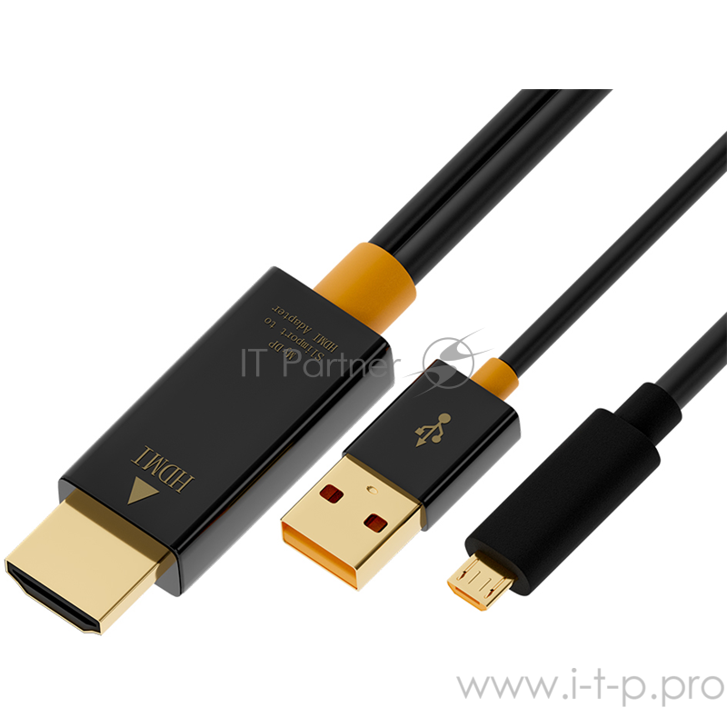Переходник Greenconnect Кабель-адаптер MHL 2.0m microB 5pin + AM в HDMI 2.0(GCR-51151)