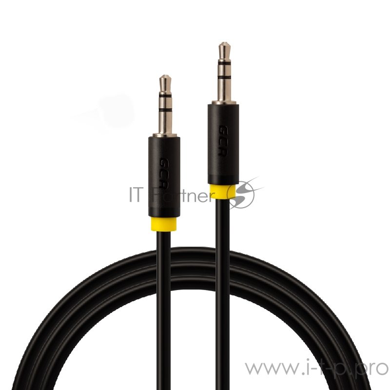 Кабель Greenconnect Кабель аудио 0.5m jack 3,5mm/jack 3,5mm черный, желтая окантовка, ультрагибкий, 28 AWG, M/M, Premium , экран, стерео(GCR-AVC1114-0.5m)