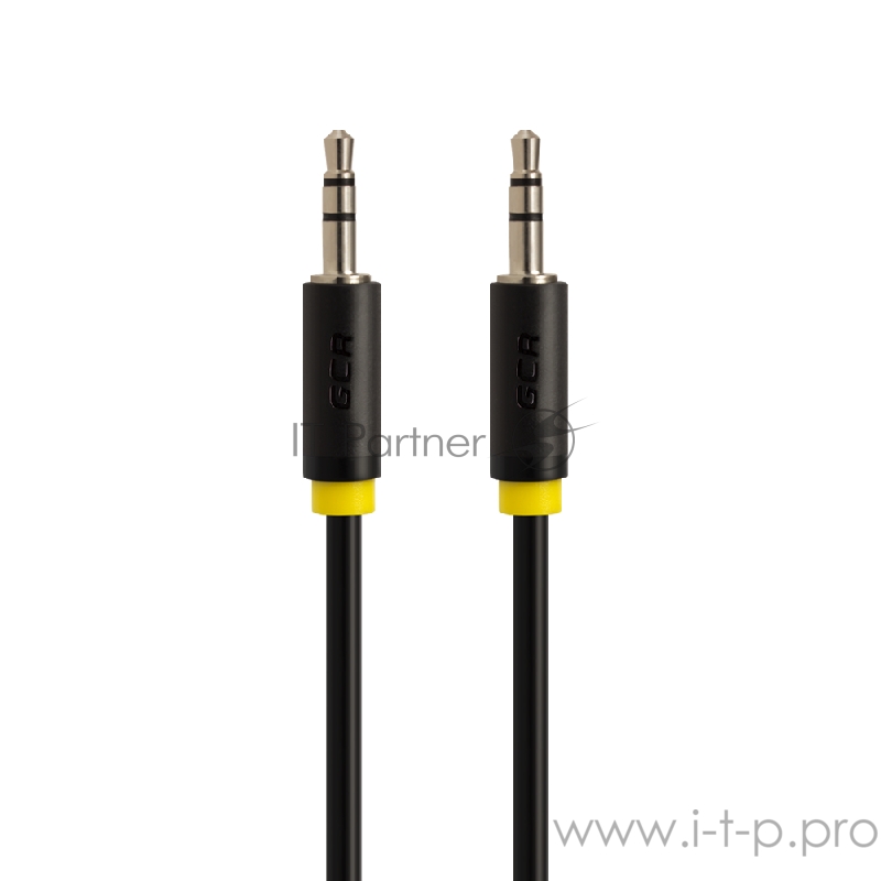 Кабель Greenconnect Кабель аудио 1.0m jack 3,5mm/jack 3,5mm черный, желтая окантовка, ультрагибкий, 28 AWG, M/M, Premium , экран, стерео(GCR-AVC1114-1.0m)