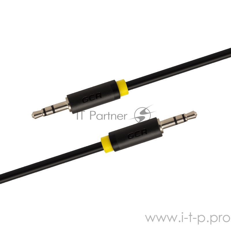 Кабель Greenconnect Кабель аудио 1.0m jack 3,5mm/jack 3,5mm черный, желтая окантовка, ультрагибкий, 28 AWG, M/M, Premium , экран, стерео(GCR-AVC1114-1.0m)