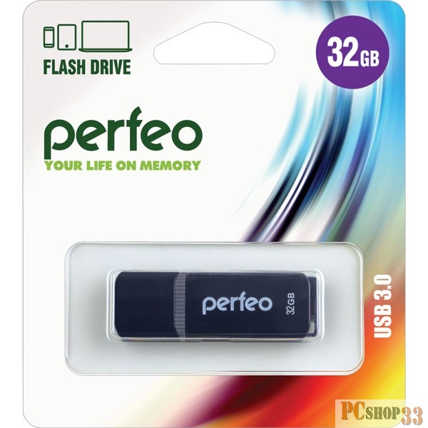 Носитель информации Perfeo USB Drive 32GB C12 Black PF-C12B032 USB3.0
