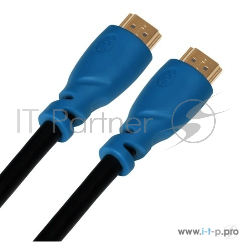 Кабель Greenconnect Кабель 0.3m HDMI версия 1.4, черный, синие коннекторы, OD7.3mm, 30/30 AWG, позолоченные контакты, Ethernet 10.2 Гбит/с, 3D, 4K , экран(GCR-HM330-0.3m)