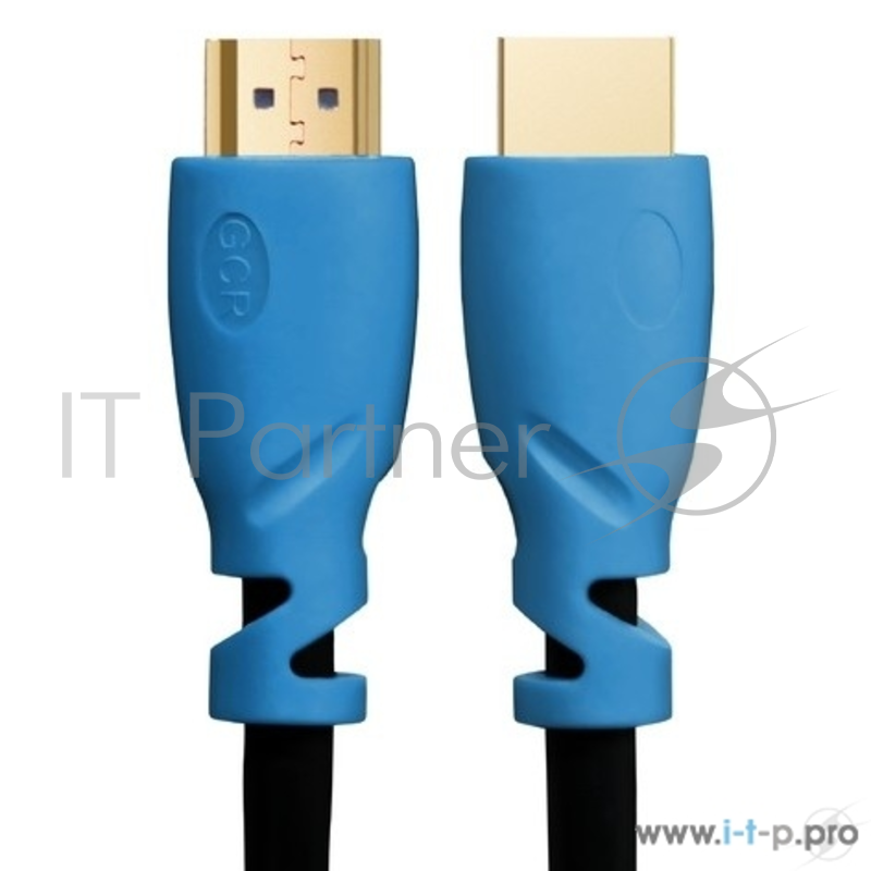 Кабель Greenconnect Кабель 0.3m HDMI версия 1.4, черный, синие коннекторы, OD7.3mm, 30/30 AWG, позолоченные контакты, Ethernet 10.2 Гбит/с, 3D, 4K , экран(GCR-HM330-0.3m)