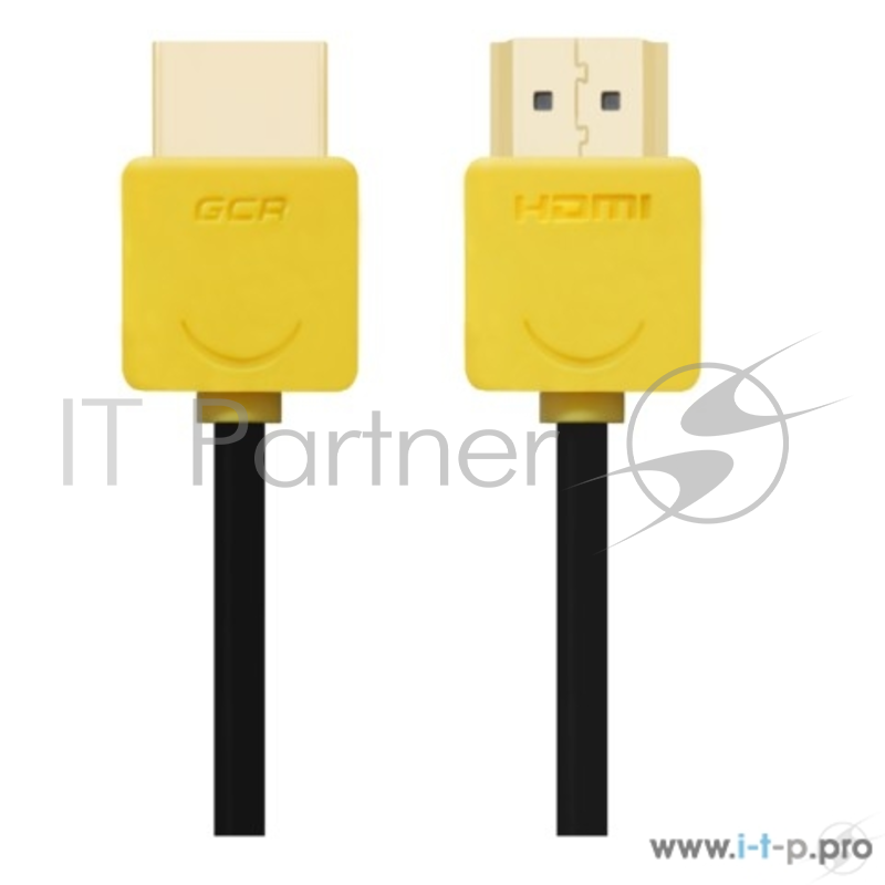 Кабель Greenconnect Кабель 1.5m HDMI версия 1.4, черный, желтые коннекторы, Slim OD3.8mm, 32/32 AWG, позолоченные контакты, Ethernet 10.2 Гбит/с, 3D, 4K, Premium , экран(GCR-HM540-1.5m)