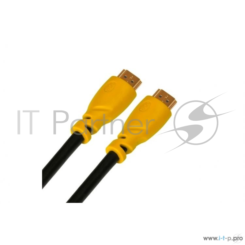 Кабель Greenconnect Кабель 1.8m HDMI версия 1.4, черный, желтые коннекторы, OD7.3mm, 30/30 AWG, позолоченные контакты, Ethernet 10.2 Гбит/с, 3D, 4K , экран(GCR-HM340-1.8m)