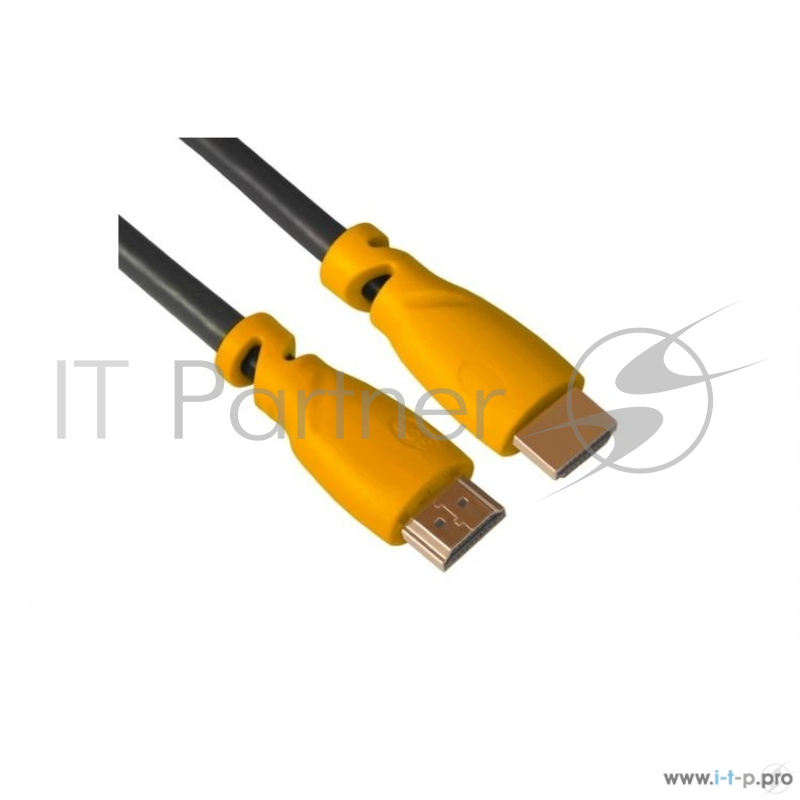 Кабель Greenconnect Кабель 1.8m HDMI версия 1.4, черный, желтые коннекторы, OD7.3mm, 30/30 AWG, позолоченные контакты, Ethernet 10.2 Гбит/с, 3D, 4K , экран(GCR-HM340-1.8m)