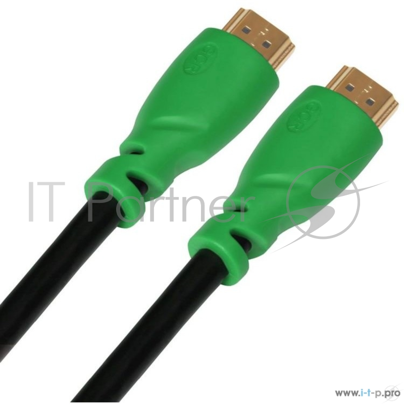 Кабель Greenconnect Кабель 5.0m HDMI версия 1.4, черный, зеленые коннекторы, OD7.3mm, 30/30 AWG, позолоченные контакты, Ethernet 10.2 Гбит/с, 3D, 4K , экран(GCR-HM320-5.0m)