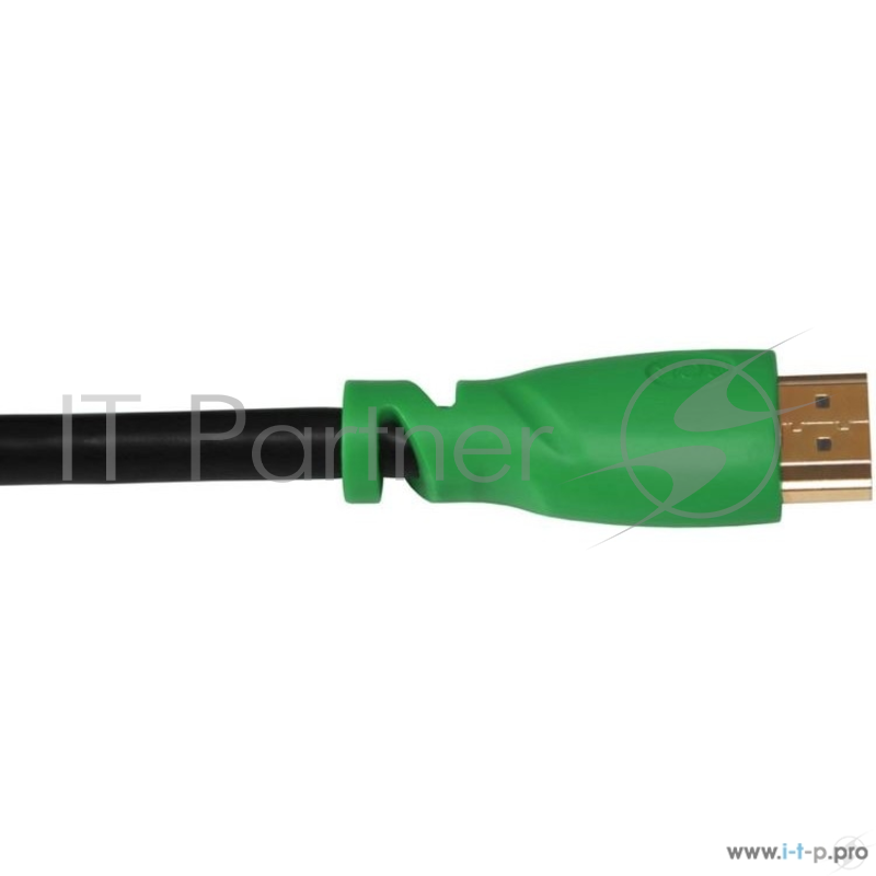 Кабель Greenconnect Кабель 5.0m HDMI версия 1.4, черный, зеленые коннекторы, OD7.3mm, 30/30 AWG, позолоченные контакты, Ethernet 10.2 Гбит/с, 3D, 4K , экран(GCR-HM320-5.0m)