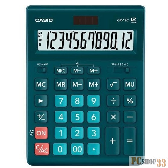 Калькулятор Калькулятор настольный CASIO GR-12C-DG темно-зеленый {Калькулятор 12-разрядный}