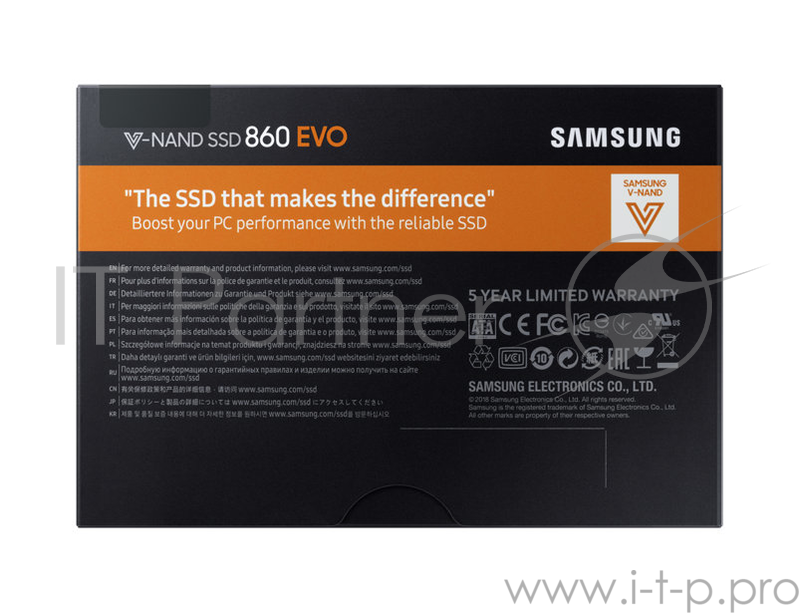 накопитель Samsung SSD 4Tb 860 EVO Series MZ-76E4T0BW {SATA3.0, 7mm, MGX V-NAND}