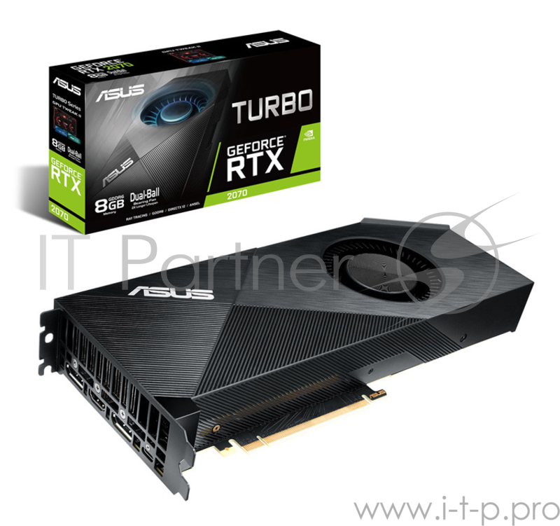 Видеокарта ASUS GeForce RTX 2070 8ГБ TURBO-RTX2070-8G (GeForce RTX 2070, DDR6, HDMI, 2xDP, USB-C) (PCI-E)