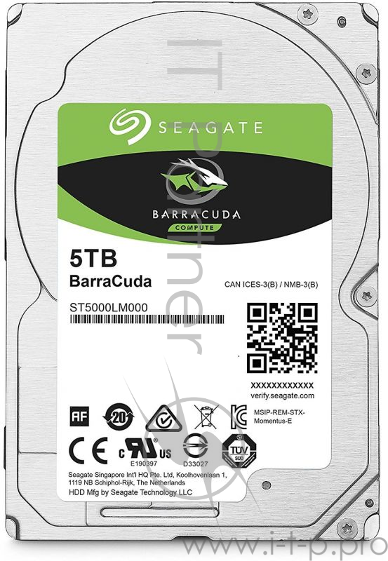 Жесткий диск Seagate 2.5 5TB BarraCuda ST5000LM000 SATA 6Gb/s, 5400rpm, 128MB, Bulk, 2.5