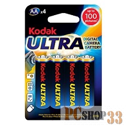 Батарейка Kodak LR6-4BL ULTRA (DIGITAL) KAA-4 U(D) (80/400/17600) (4шт в уп-ке)