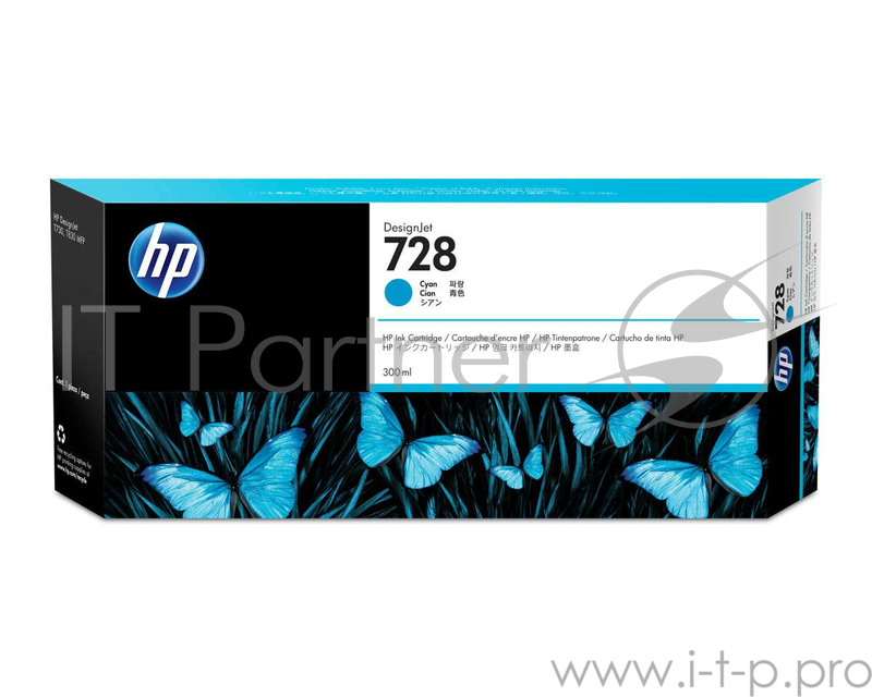 Расходные материалы HP F9K17A Картридж №728, Cyan {DJ T730/830 (300 мл.)}