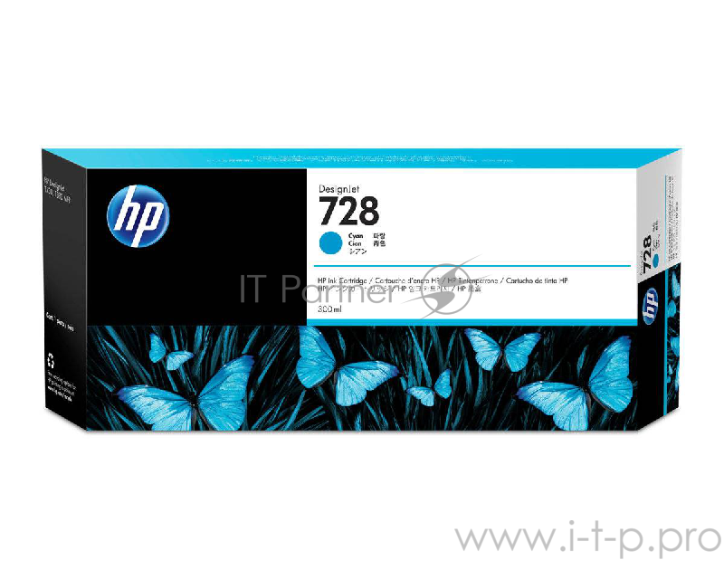 Расходные материалы HP F9K17A Картридж №728, Cyan {DJ T730/830 (300 мл.)}