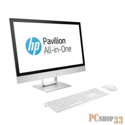 Моноблок HP Pavilion 24-r108ur 4GL90EA (Core i3 8100T-3.10ГГц, 4ГБ, 1ТБ, UHDG, DVDRW, LAN, WiFi, BT, WebCam, 23.8 1920x1080, FreeDOS) + клавиатура + мышь