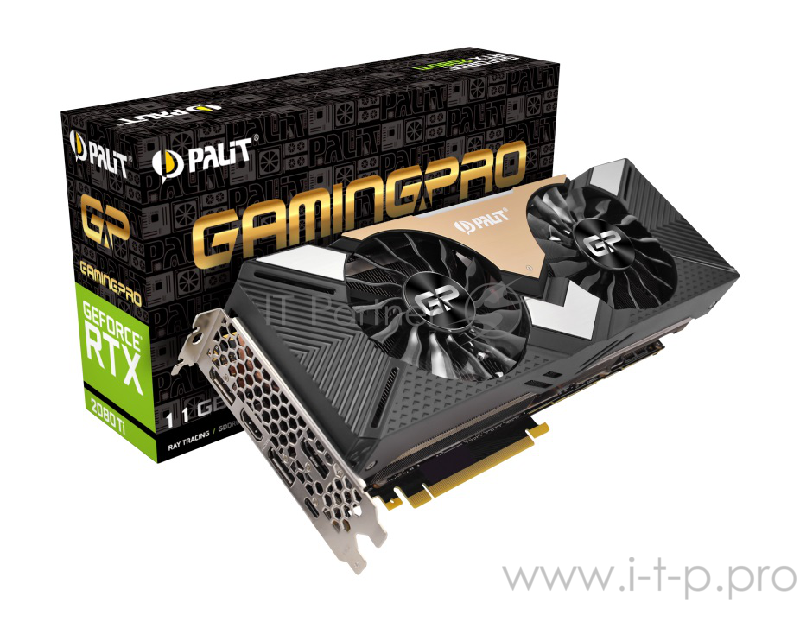 Видеокарта Palit GeForce RTX 2080 Ti GamingPro 11ГБ (GeForce RTX 2080 Ti, DDR6, HDMI, 3xDP, USB-C) (PCI-E)