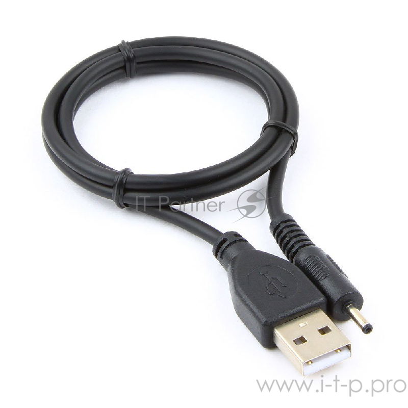 Кабель Gembird/Cablexpert CC-USB-AMP25-0.7M Кабель USB 2.0 Pro , AM/DC 2,5мм 5V 2A (для планшетов Android), 0.7м, экран, черный, пакет