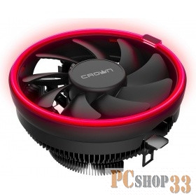 вентилятор CROWN Кулер для процессора CM-1150PWM RED (Сокет AM4 Ready, 115X, 775, TDP до 115 Ватт, коннектор 4pin PWM, Красная подсветка, Размер: 126(L)*126(W)*70(H)мм)