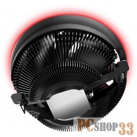 вентилятор CROWN Кулер для процессора CM-1150PWM RED (Сокет AM4 Ready, 115X, 775, TDP до 115 Ватт, коннектор 4pin PWM, Красная подсветка, Размер: 126(L)*126(W)*70(H)мм)