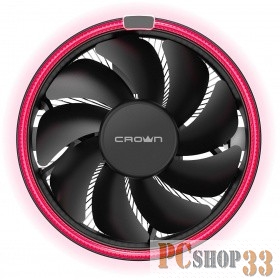вентилятор CROWN Кулер для процессора CM-1150PWM RED (Сокет AM4 Ready, 115X, 775, TDP до 115 Ватт, коннектор 4pin PWM, Красная подсветка, Размер: 126(L)*126(W)*70(H)мм)
