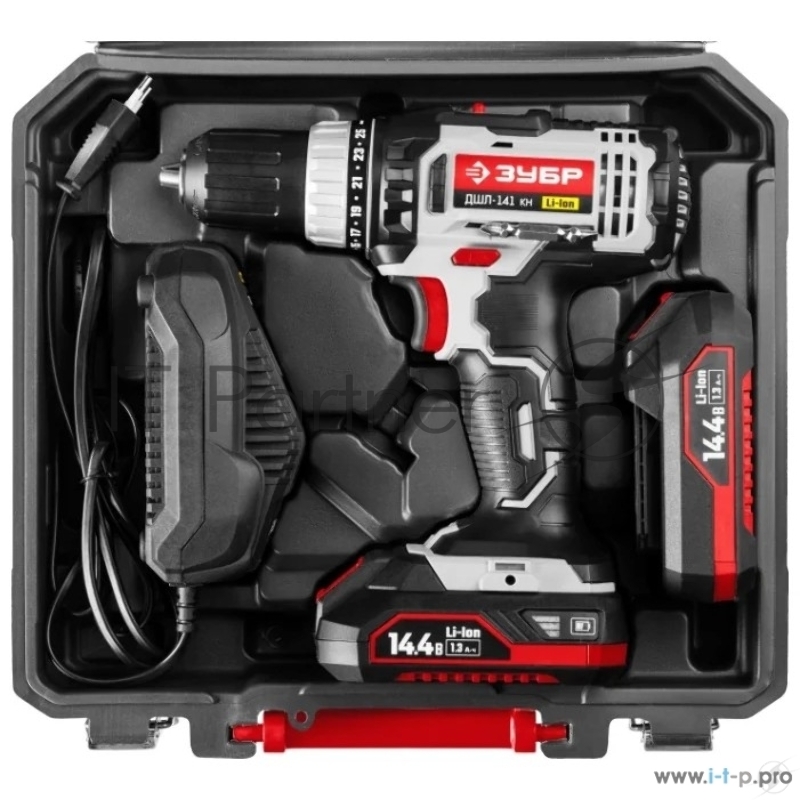 Дрель, Шуруповерт ЗУБР ДШЛ-141 КН дрель-шуруповерт, 2 АКБ, в кейсе, ЗУБР