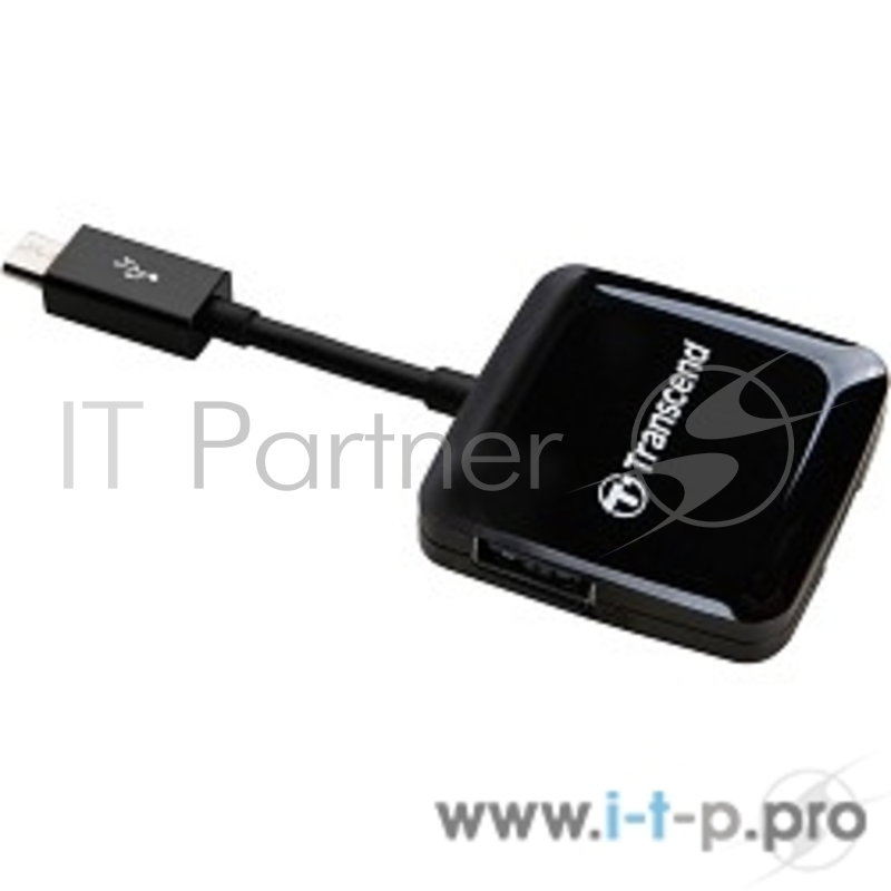Картридер MicroUSB OTG Transcend TS-RDP9K, USB/SDXC/microSDXC, черный