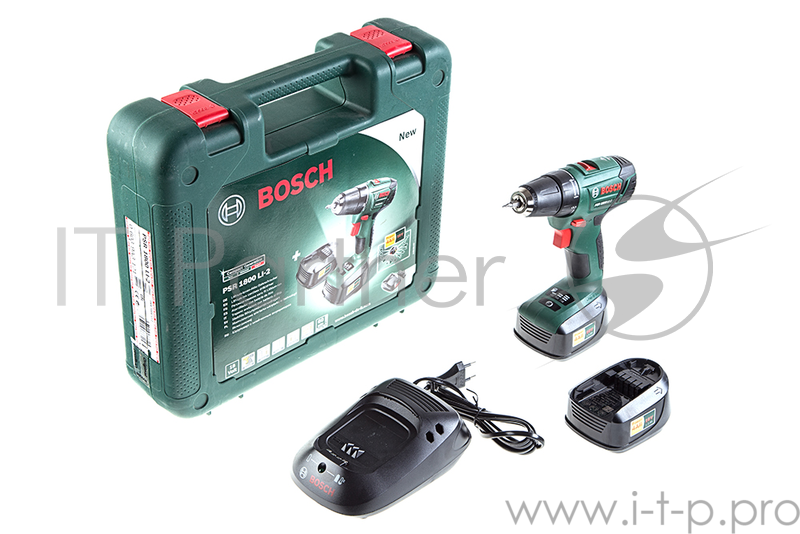 Дрель-шуруповерт Bosch PSR 1800 LI-2 аккум. патрон:быстрозажимной (кейс в комплекте)