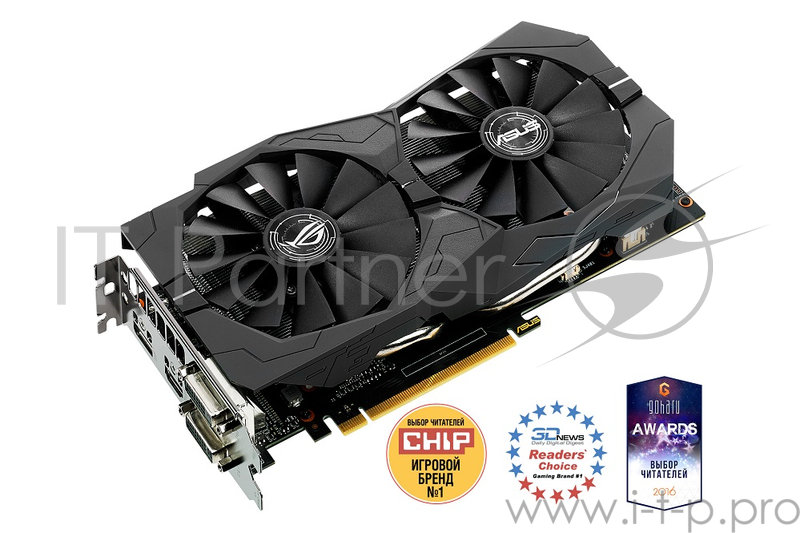 Видеокарта ASUS GeForce GTX 1050 2ГБ STRIX-GTX1050-O2G-GAMING (GeForce GTX 1050, DDR5, 2xDVI, HDMI, DP) (PCI-E)