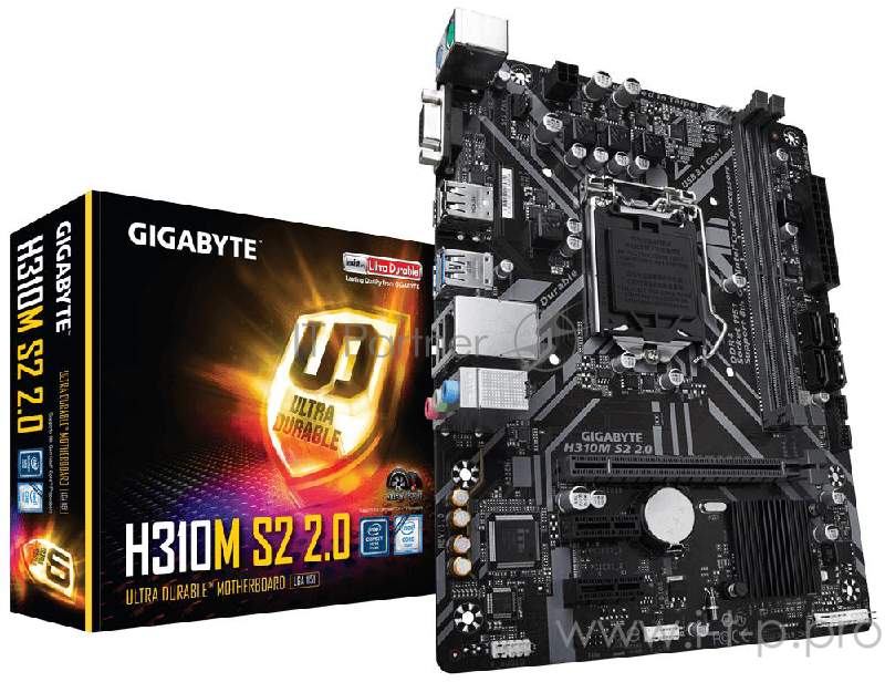 Мат. плата Socket1151 GIGABYTE H310M S2 2.0 (iH310, 2xDDR4, SATA III, PCI-E, D-Sub, 1Гбит LAN, USB3.1, mATX)