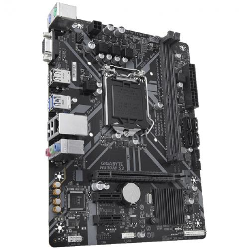 Мат. плата Socket1151 GIGABYTE H310M S2 2.0 (iH310, 2xDDR4, SATA III, PCI-E, D-Sub, 1Гбит LAN, USB3.1, mATX)