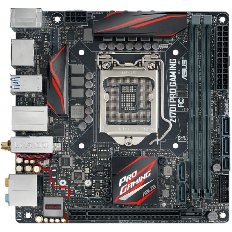Мат. плата Socket1151 ASUS Z170I PRO GAMING (iZ170, 2xDDR4, M.2, SATA III, RAID, PCI-E, HDMI, DP, 1Гбит LAN, WiFi, BT, USB3.1, mini-ITX)