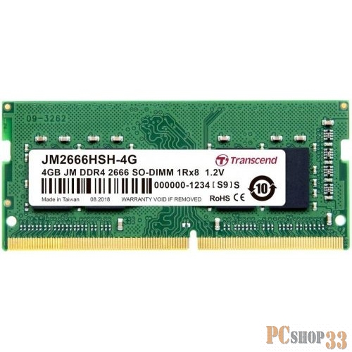 Модуль памяти SO-DIMM 4ГБ DDR4 SDRAM Transcend JM2666HSH-4G (PC21300, 2666МГц, CL19)