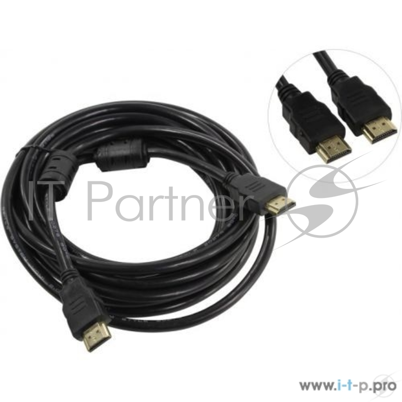 Кабель HDMI2.0B 5bites APC-200-050F, позолоченные контакты, с ферритовыми кольцами (5.0м)