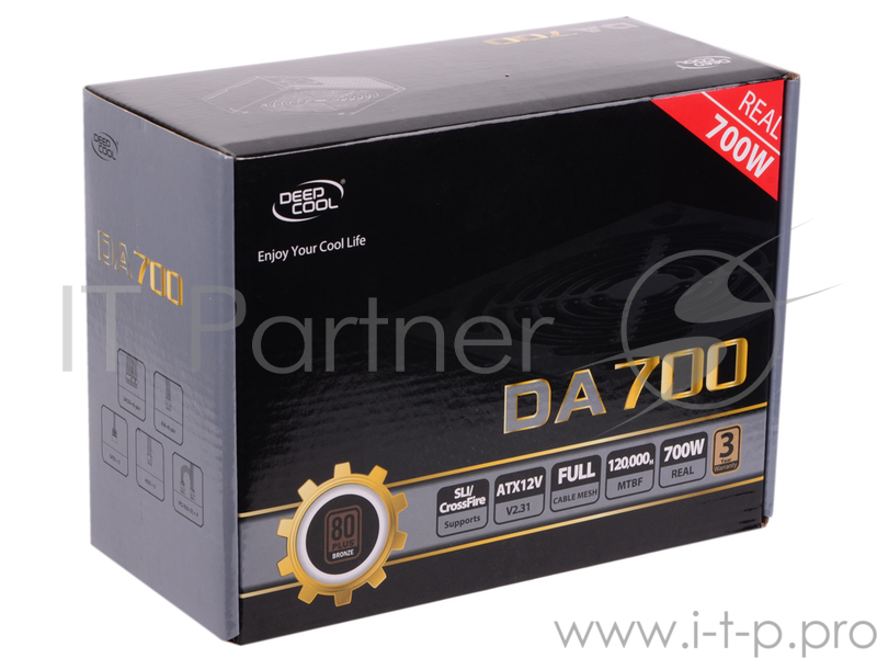 Блок питания Deepcool Aurora DA700N Retail , ATX v.2.31, 80+ Bronze, 700W, A.PFC, 4x PCI-E (6+2pin),