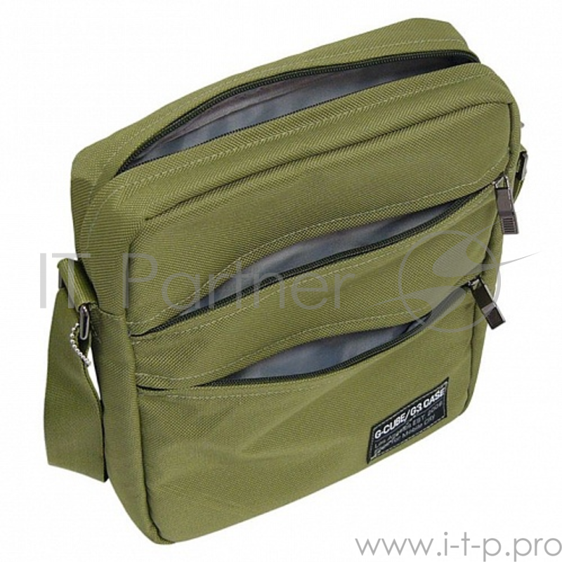 Сумка универсальная G-Cube GPB-10NG, размеры 23.8 x 27.8 x 6 см, полиэстер, оливковый, наплечный рем