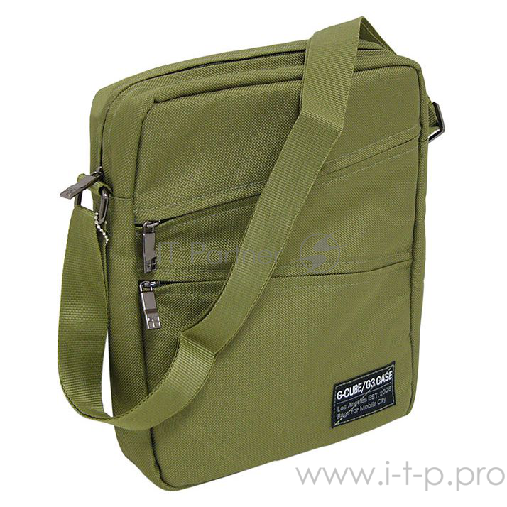 Сумка универсальная G-Cube GPB-10NG, размеры 23.8 x 27.8 x 6 см, полиэстер, оливковый, наплечный рем