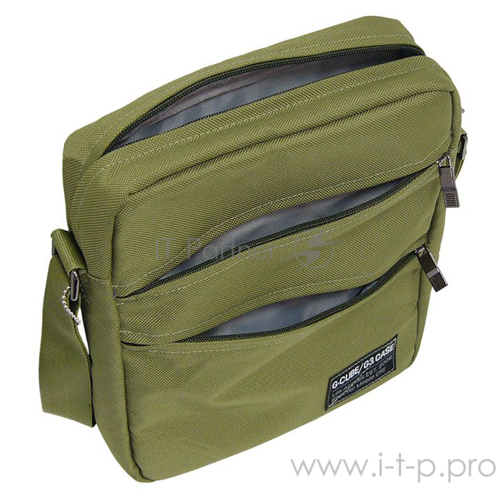 Сумка универсальная G-Cube GPB-10NG, размеры 23.8 x 27.8 x 6 см, полиэстер, оливковый, наплечный рем