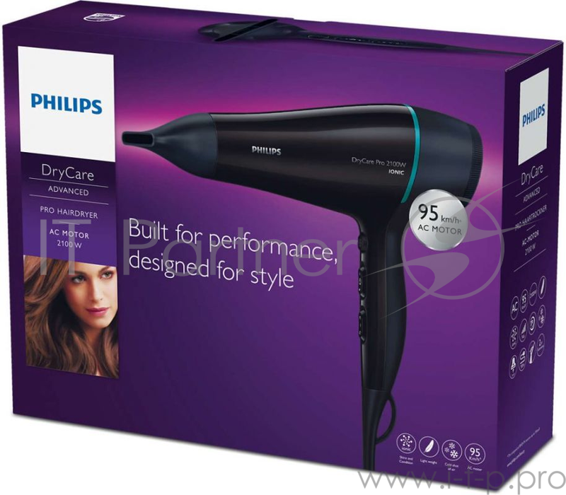 Фен Philips BHD174/00 черный/голубой