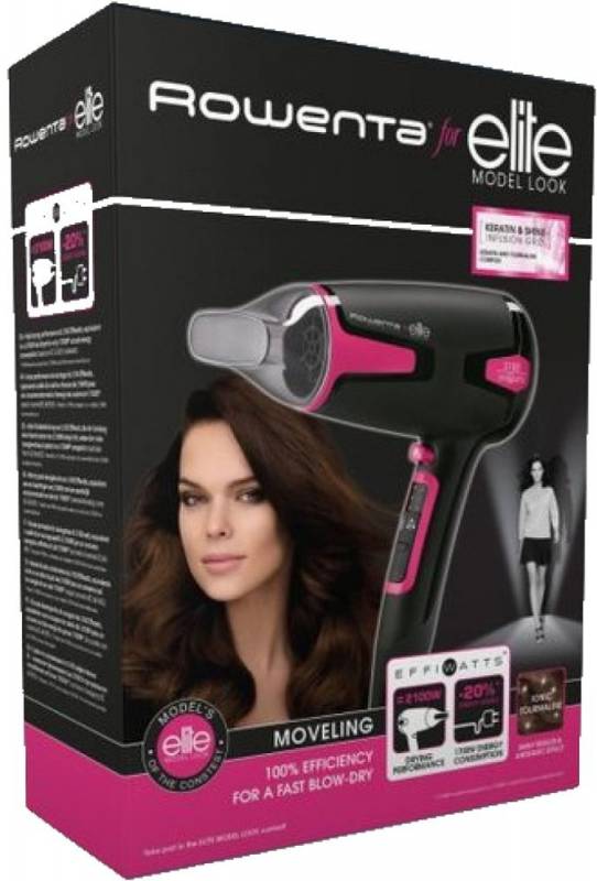 Фен Rowenta CV3812F0 черный/розовый