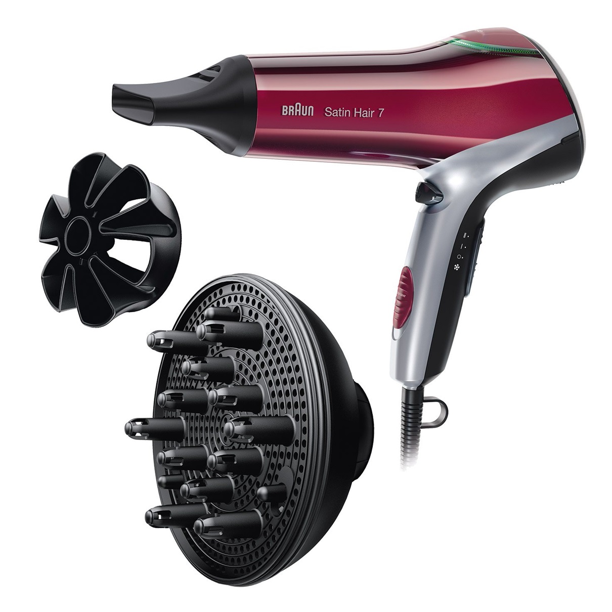 Фен Braun HD770 красный/черный