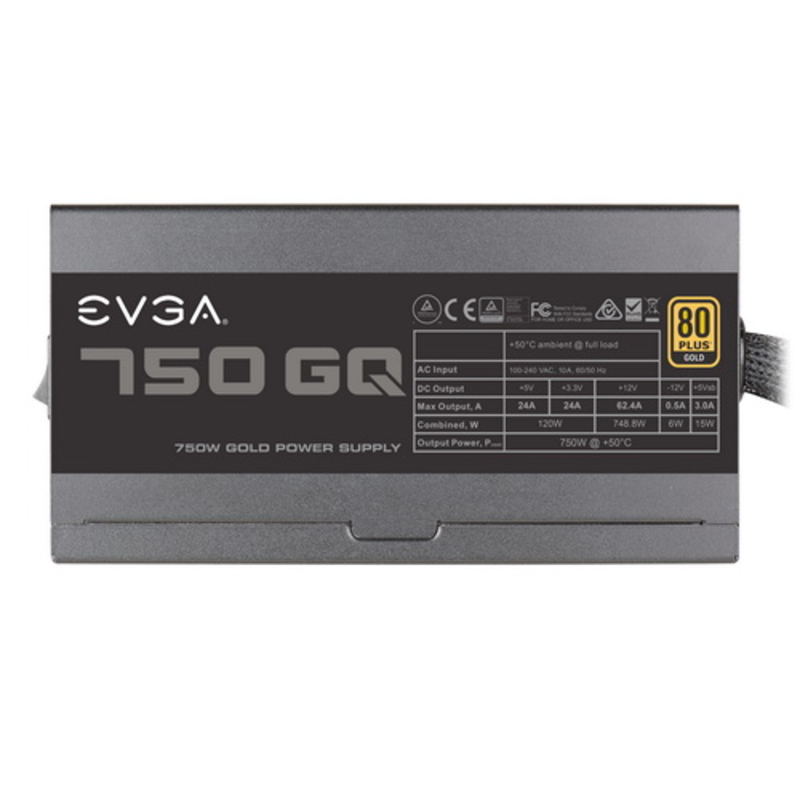 Блок питания EVGA 210-GQ-0750-V2, PSU,750W,GQ,GOLD,5PCS,5YRS WNT,EU