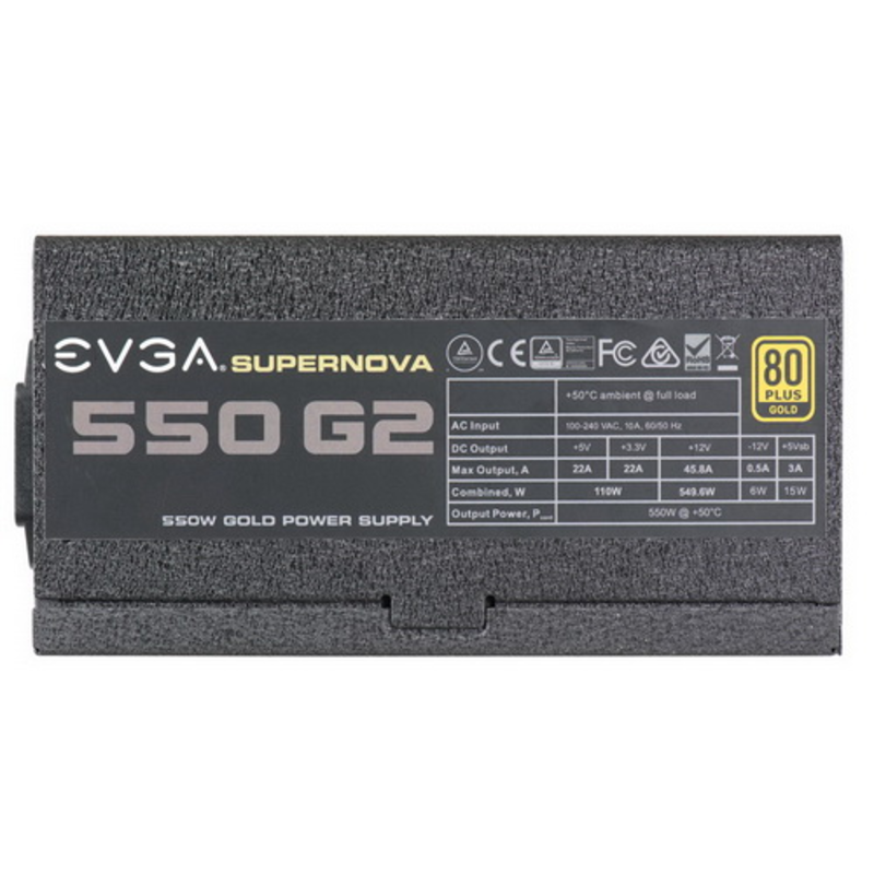 Блок питания EVGA 220-G2-0550-Y2, PSU 550W,G2,80PLSU,5PCS,7YRS WNT,EU RTL {4}